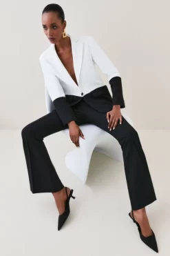 Best deal 👍 Karen Millen Compact Crepe Kickflare Trouser 😉 -Workwear Shop bkk06987 black xl 4