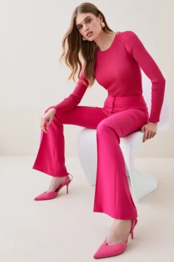 Outlet ❤️ Karen Millen Compact Crepe Kickflare Trouser 😀 -Workwear Shop bkk06988 pink xl 4