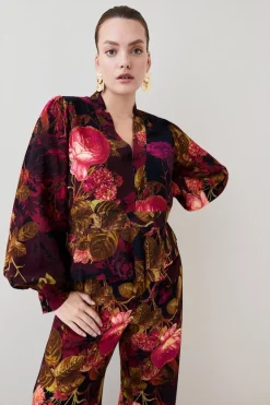 Best deal ⌛ Karen Millen Plus Size Photographic Floral Woven Blouse 🌟