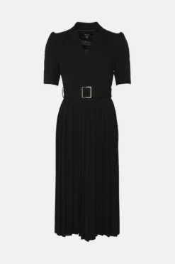 Best Sale 😉 Karen Millen Tall Structure Crepe Forever Pleat Midi 👗 Dress 😍 -Workwear Shop bkk07060 black xl 5