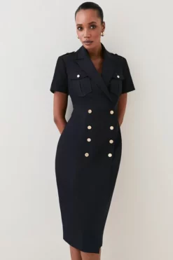 Top 10 ⌛ Karen Millen Tailored Double Breasted Tux Midi 👗 Dress 👏