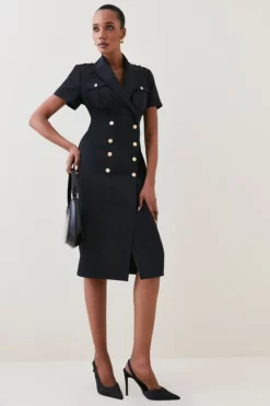 Top 10 ⌛ Karen Millen Tailored Double Breasted Tux Midi 👗 Dress 👏 -Workwear Shop bkk07082 black xl 2