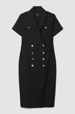 Top 10 ⌛ Karen Millen Tailored Double Breasted Tux Midi 👗 Dress 👏 -Workwear Shop bkk07082 black xl 3