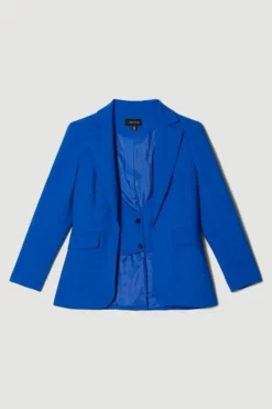 Flash Sale ✔️ Karen Millen Compact Stretch Tab Detail Single Breasted Tailored Jacket ⌛ -Workwear Shop bkk07086 cobalt xl 3