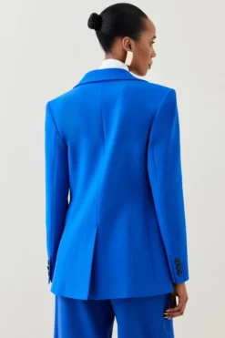 Flash Sale ✔️ Karen Millen Compact Stretch Tab Detail Single Breasted Tailored Jacket ⌛ -Workwear Shop bkk07086 cobalt xl 4