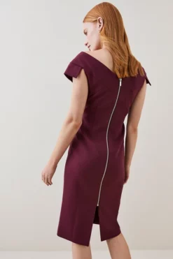 Outlet 👏 Karen Millen Petite Structured Crepe Cross Detail Midi 👗 Dress 🤩 8 Outlet 👏 Karen Millen Petite Structured Crepe Cross Detail Midi 👗 Dress 🤩 -Workwear Shop bkk07210 merlot xl 2