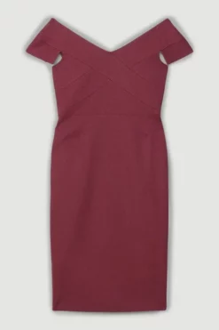 Outlet 👏 Karen Millen Petite Structured Crepe Cross Detail Midi 👗 Dress 🤩 9 Outlet 👏 Karen Millen Petite Structured Crepe Cross Detail Midi 👗 Dress 🤩 -Workwear Shop bkk07210 merlot xl 3