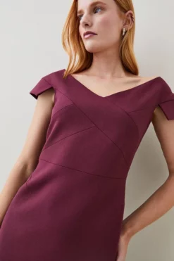 Outlet 👏 Karen Millen Petite Structured Crepe Cross Detail Midi 👗 Dress 🤩 10 Outlet 👏 Karen Millen Petite Structured Crepe Cross Detail Midi 👗 Dress 🤩 -Workwear Shop bkk07210 merlot xl 4