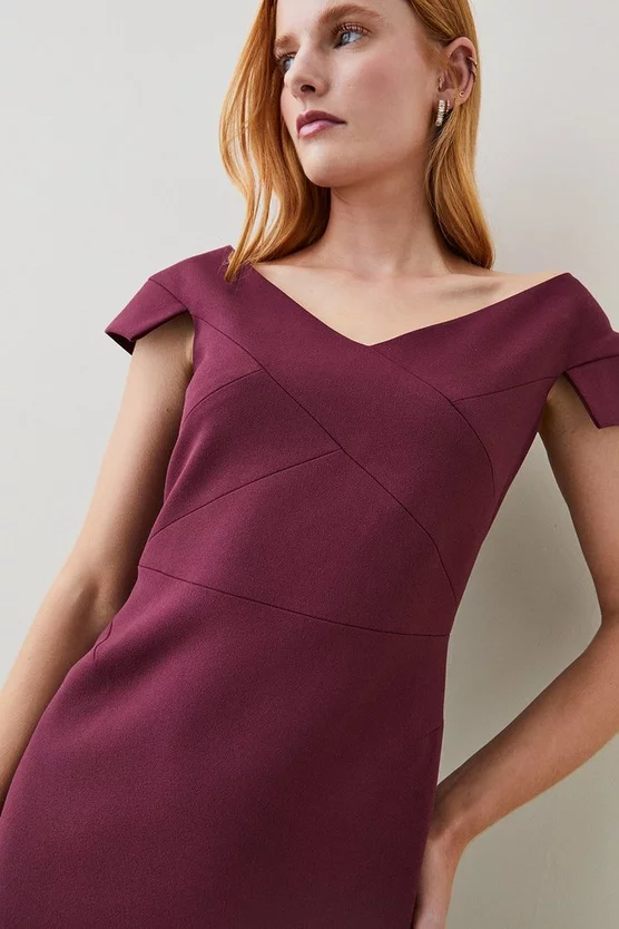 Outlet 👏 Karen Millen Petite Structured Crepe Cross Detail Midi 👗 Dress 🤩 5 Outlet 👏 Karen Millen Petite Structured Crepe Cross Detail Midi 👗 Dress 🤩 - Image 5
