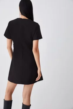 Outlet ⌛ Karen Millen Compact Essential A Line Mini 👗 Dress 🎉 -Workwear Shop bkk07326 black xl 4