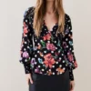 Cheap 🥰 Karen Millen Spots And Floral Woven Blouse 🛒