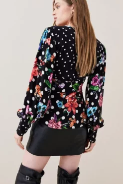 Cheap 🥰 Karen Millen Spots And Floral Woven Blouse 🛒 -Workwear Shop bkk07414 floral xl 2