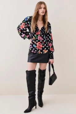 Cheap 🥰 Karen Millen Spots And Floral Woven Blouse 🛒 -Workwear Shop bkk07414 floral xl 4