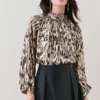 Discount 🔥 Karen Millen Petite Printed Leopard High Neck Blouse 🎁