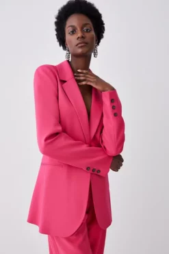 Best deal 🎉 Karen Millen Tall Single Breasted Tailored Jacket 🎉 -Workwear Shop bkk07548 pink xl 2