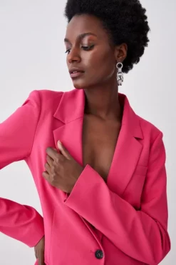 Best deal 🎉 Karen Millen Tall Single Breasted Tailored Jacket 🎉 -Workwear Shop bkk07548 pink xl 4