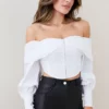 Best reviews of ✔️ Karen Millen Lydia Millen Draped Shoulder Poplin Woven Blouse 💯