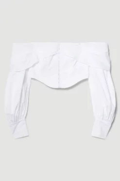 Best reviews of ✔️ Karen Millen Lydia Millen Draped Shoulder Poplin Woven Blouse 💯 -Workwear Shop bkk07574 white xl 4