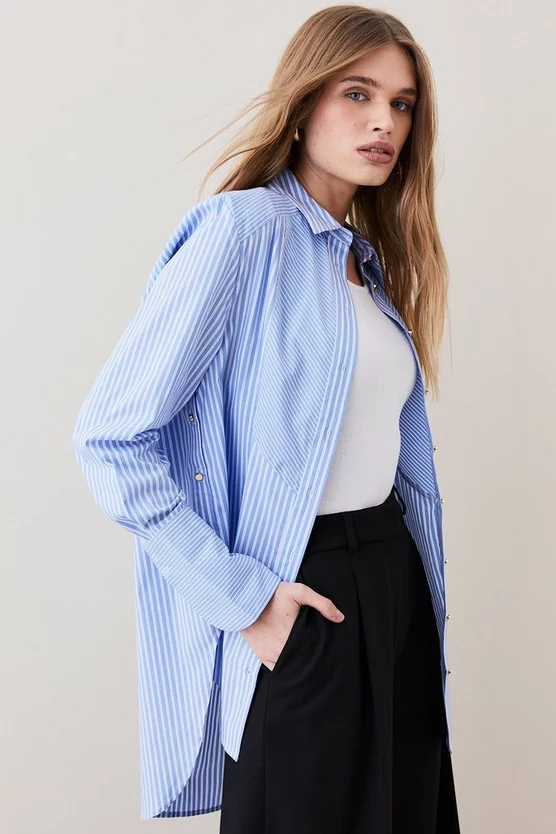 Discount ๐ Karen Millen Cotton Stripe Oversized Woven ๐ Shirt ๐ 2 Discount ๐ Karen Millen Cotton Stripe Oversized Woven ๐ Shirt ๐ - Image 2