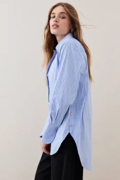 Discount ๐ Karen Millen Cotton Stripe Oversized Woven ๐ Shirt ๐ 11 Discount ๐ Karen Millen Cotton Stripe Oversized Woven ๐ Shirt ๐ -Workwear Shop bkk07582 blue xl 3