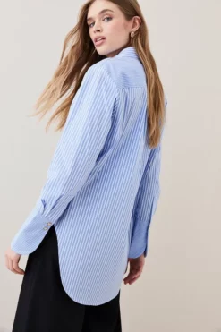 Discount ๐ Karen Millen Cotton Stripe Oversized Woven ๐ Shirt ๐ 14 Discount ๐ Karen Millen Cotton Stripe Oversized Woven ๐ Shirt ๐ -Workwear Shop bkk07582 blue xl 6