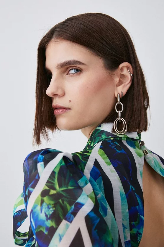 Cheapest 🎁 Karen Millen Patchwork Floral Organdie Tie Neck Blouse 🎉 3 Cheapest 🎁 Karen Millen Patchwork Floral Organdie Tie Neck Blouse 🎉 - Image 3