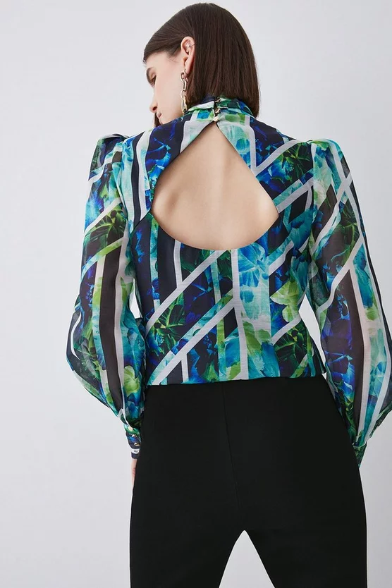 Cheapest 🎁 Karen Millen Patchwork Floral Organdie Tie Neck Blouse 🎉 5 Cheapest 🎁 Karen Millen Patchwork Floral Organdie Tie Neck Blouse 🎉 - Image 5