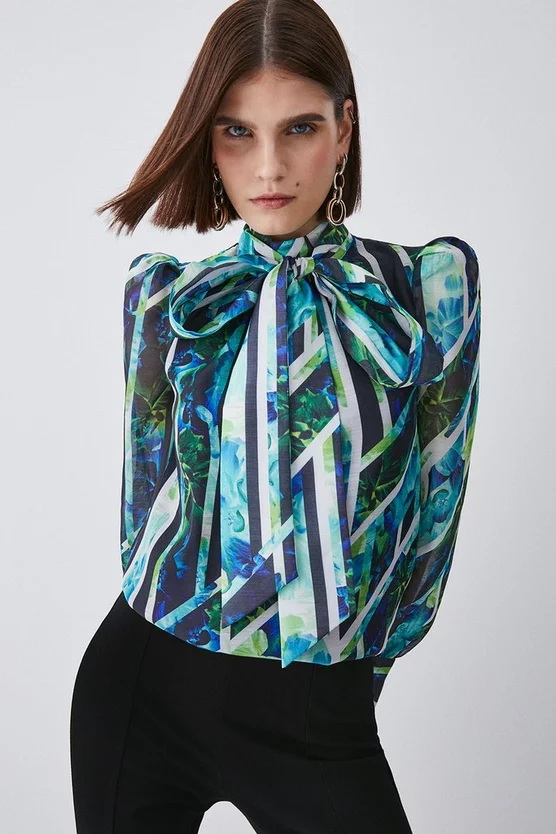 Cheapest 🎁 Karen Millen Patchwork Floral Organdie Tie Neck Blouse 🎉 6 Cheapest 🎁 Karen Millen Patchwork Floral Organdie Tie Neck Blouse 🎉 - Image 6