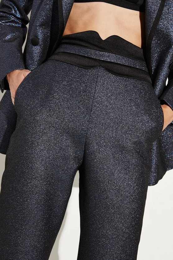 Best deal ๐ Karen Millen Metallic Jacquard Waistband Detail Slim Leg Trouser ๐ 3 Best deal ๐ Karen Millen Metallic Jacquard Waistband Detail Slim Leg Trouser ๐ - Image 3