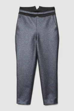 Best deal ๐ Karen Millen Metallic Jacquard Waistband Detail Slim Leg Trouser ๐ 9 Best deal ๐ Karen Millen Metallic Jacquard Waistband Detail Slim Leg Trouser ๐ -Workwear Shop bkk07720 blue xl 3