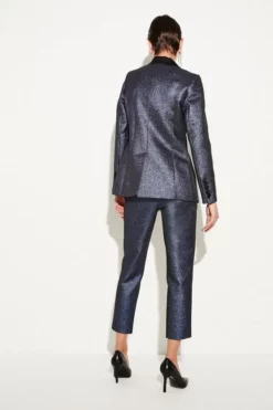 Best deal ๐ Karen Millen Metallic Jacquard Waistband Detail Slim Leg Trouser ๐ 10 Best deal ๐ Karen Millen Metallic Jacquard Waistband Detail Slim Leg Trouser ๐ -Workwear Shop bkk07720 blue xl 4