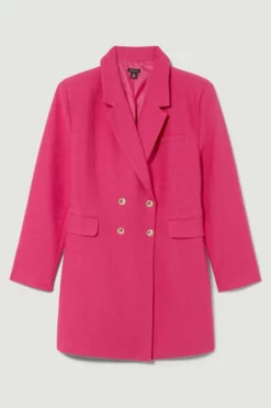 Best Sale 🌟 Karen Millen Plus Size Boucle Double Breasted Long Sleeve Blazer Mini 👗 Dress 😀 -Workwear Shop bkk07785 pink xl 3