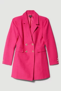 New 🎉 Karen Millen Boucle Double Breasted Long Sleeve Blazer Mini 👗 Dress 🌟 -Workwear Shop bkk07786 pink xl 3