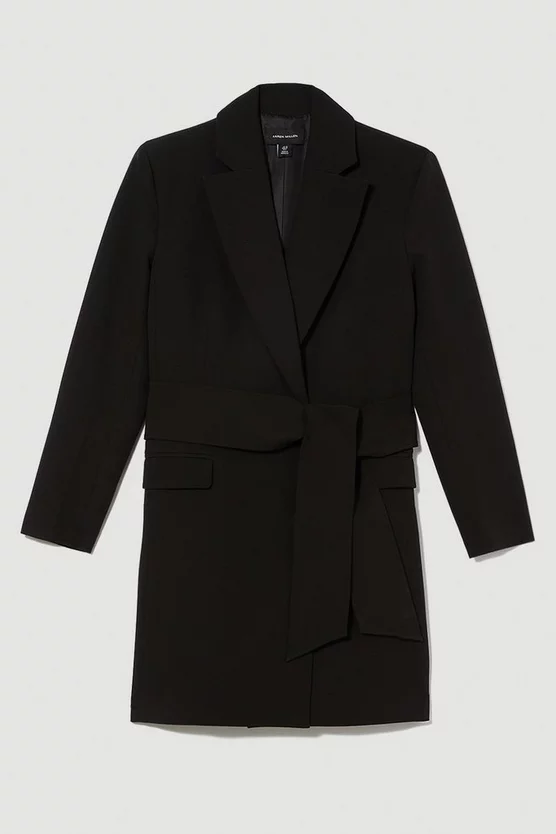 Deals ⭐ Karen Millen Stretch Cady Tie Belt Blazer Mini 👗 Dress 👏 4 Deals ⭐ Karen Millen Stretch Cady Tie Belt Blazer Mini 👗 Dress 👏 - Image 4