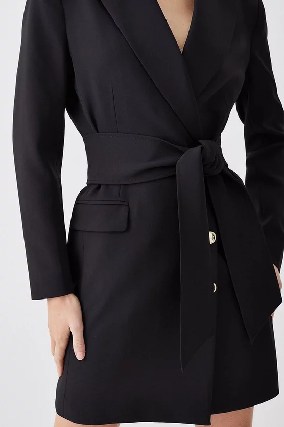 Deals ⭐ Karen Millen Stretch Cady Tie Belt Blazer Mini 👗 Dress 👏 5 Deals ⭐ Karen Millen Stretch Cady Tie Belt Blazer Mini 👗 Dress 👏 - Image 5