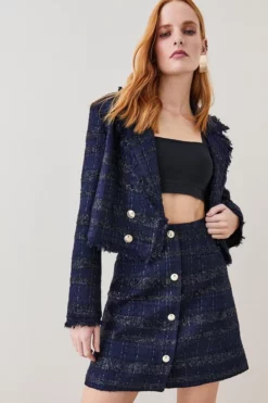 Hot Sale 🌟 Karen Millen Tweed A Line Mini 👗 Skirt ⭐