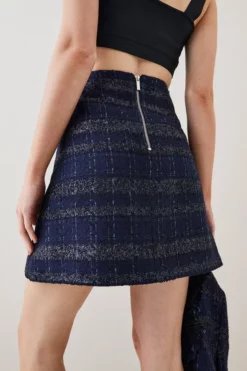 Hot Sale 🌟 Karen Millen Tweed A Line Mini 👗 Skirt ⭐ -Workwear Shop bkk07910 navy xl 2