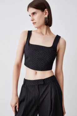 Hot Sale 👍 Karen Millen Pinstripe Bralet Top ✨