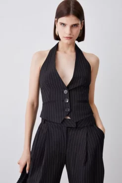 Outlet 💯 Karen Millen Pinstripe Waistcoat 🎁
