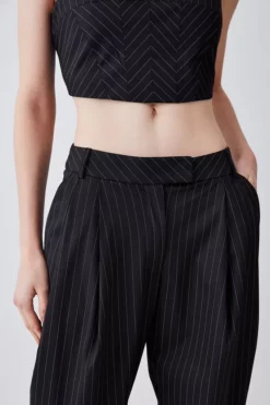 Best Pirce 👍 Karen Millen Pinstripe Wide Leg Trouser 🤩 -Workwear Shop bkk07931 black xl 2