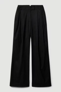 Best Pirce 👍 Karen Millen Pinstripe Wide Leg Trouser 🤩 -Workwear Shop bkk07931 black xl 3