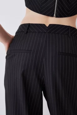 Best Pirce 👍 Karen Millen Pinstripe Wide Leg Trouser 🤩 -Workwear Shop bkk07931 black xl 5
