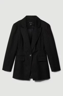 Cheapest 🧨 Karen Millen Pinstripe Single Breasted Blazer 🎉 -Workwear Shop bkk07950 black xl 3