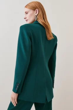 Discount 🛒 Karen Millen Compact Crepe Single Breasted Blazer 🤩 -Workwear Shop bkk07951 forest xl 2
