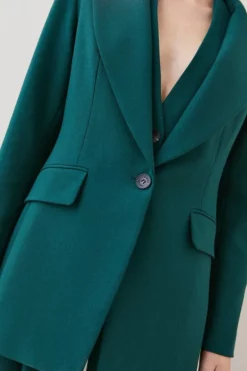 Discount 🛒 Karen Millen Compact Crepe Single Breasted Blazer 🤩 -Workwear Shop bkk07951 forest xl 4