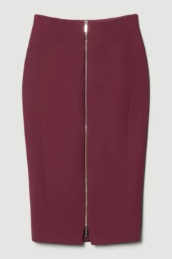 Best Pirce 😀 Karen Millen Compact Stretch Corset Waist Zip Front Pencil 👗 Skirt ⌛ -Workwear Shop bkk07968 merlot xl 3