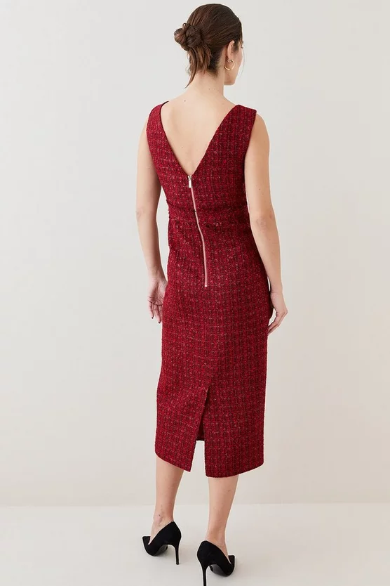 Flash Sale ๐ Karen Millen Tweed Frayed Waistband Detail Midi ๐ Dress ๐ 3 Flash Sale ๐ Karen Millen Tweed Frayed Waistband Detail Midi ๐ Dress ๐ - Image 3