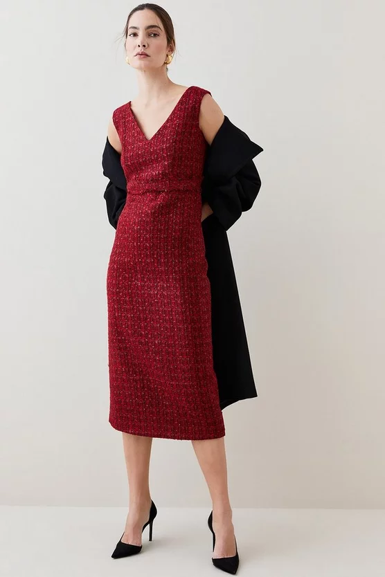 Flash Sale ๐ Karen Millen Tweed Frayed Waistband Detail Midi ๐ Dress ๐ 5 Flash Sale ๐ Karen Millen Tweed Frayed Waistband Detail Midi ๐ Dress ๐ - Image 5