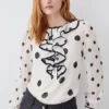 Cheap 🛒 Karen Millen Mixed Dot Ruffle Detail Georgette Blouse ✨