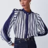 Coupon 👏 Karen Millen Military Stripe Woven Blouse ✨